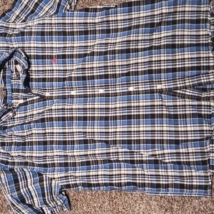 Blue and Black Plaid Men's Shirt